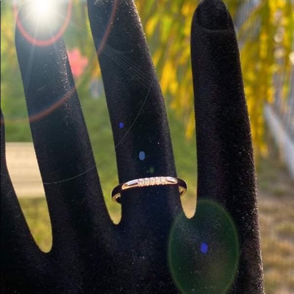 14K Rose Gold Ring with Diamond